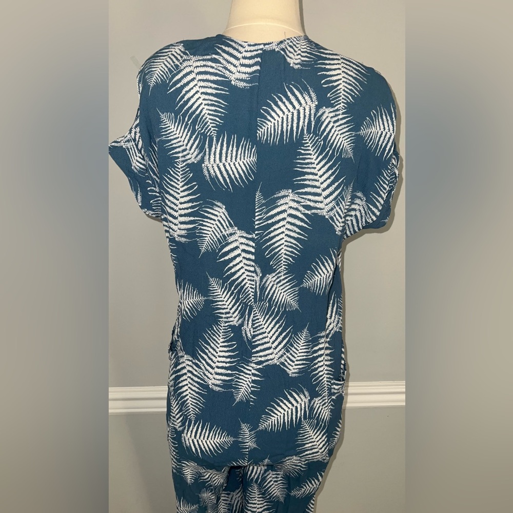 AVA SKY Blue Short Sleeved Jumpsuits/Romper Women - Size SMALL - Picture 7 of 9